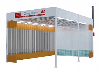 Пост подготовки к окраске Guangli GL522 с подогревом воздуха и пленумом